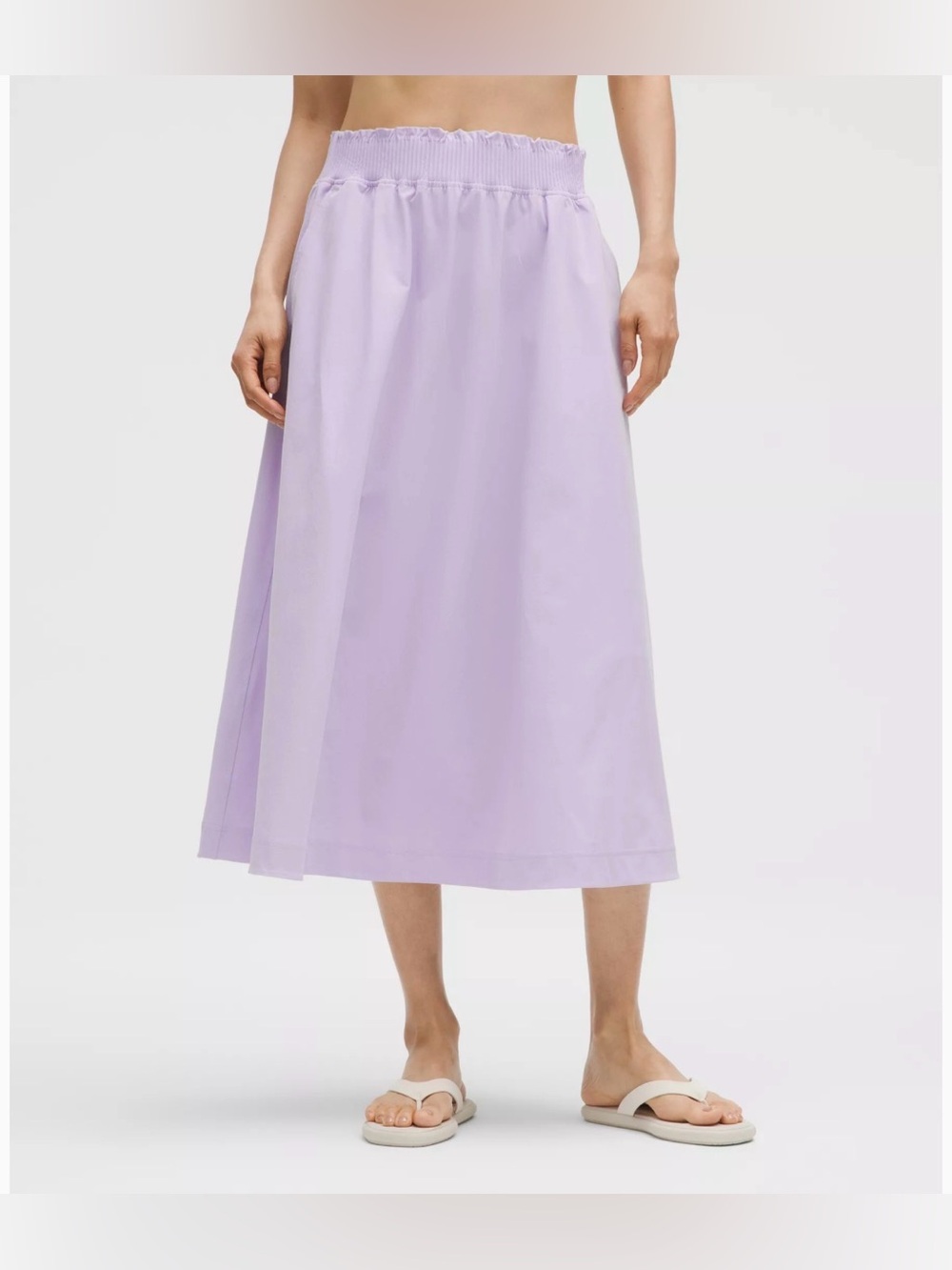 Lululemon Stretch Woven Ruffle-Waist Midi Skirt Lavender Frost S